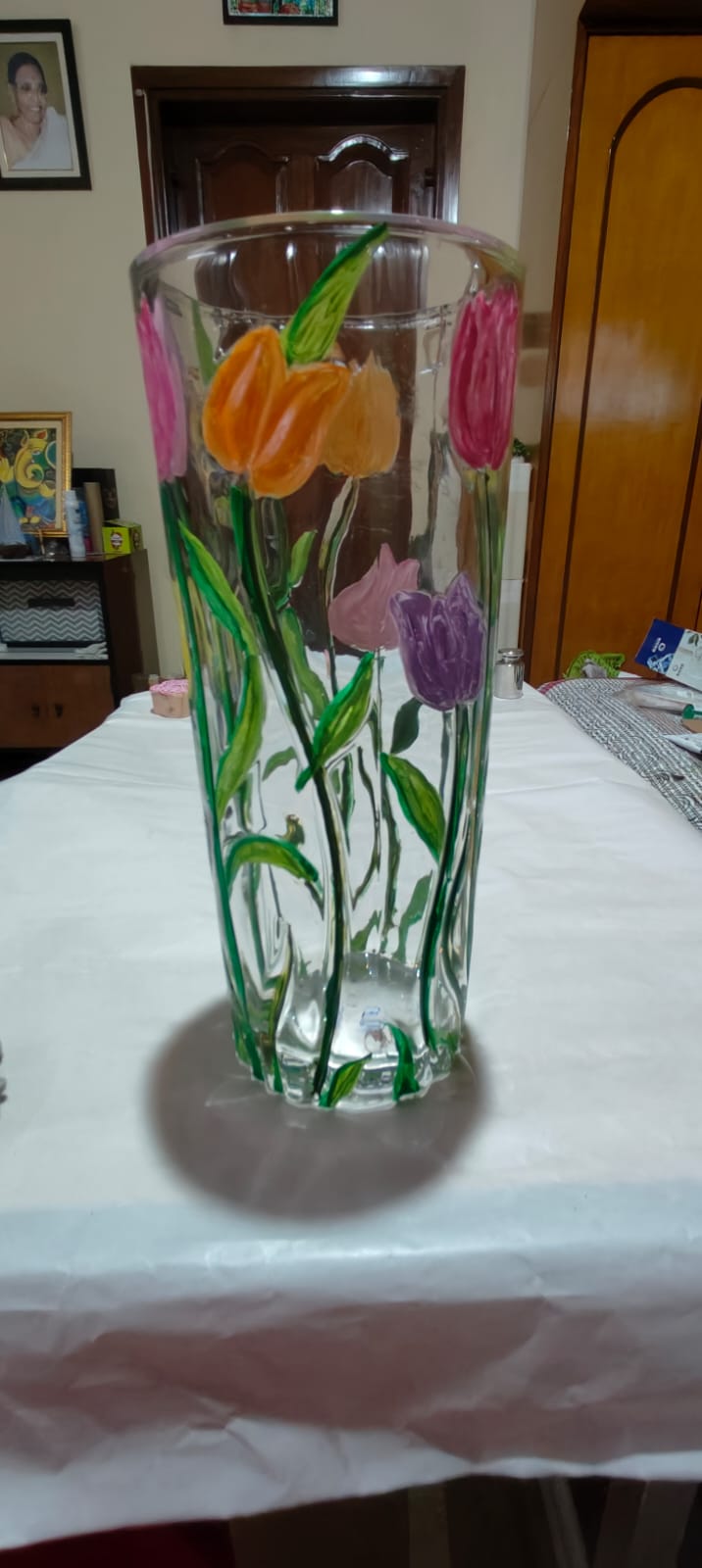 Acrylic On Vase, Tulip